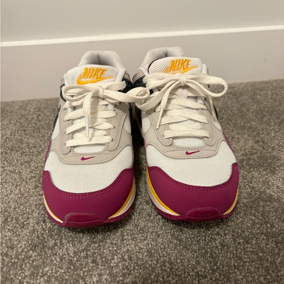 Nike White and Pink Sneakers with Yellow Accents - Picture 2 of 2